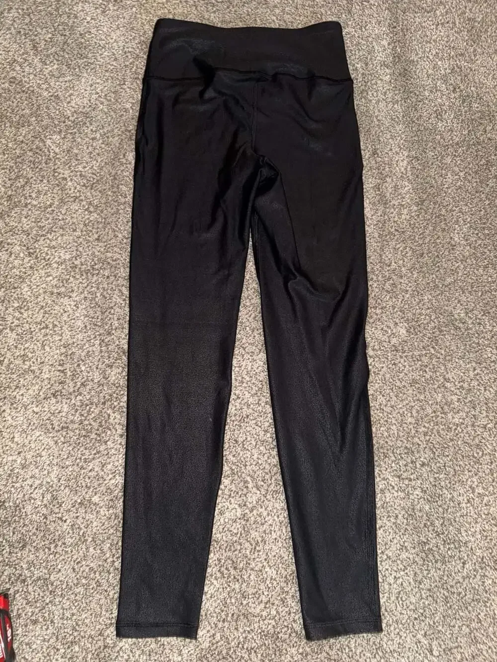mono b Women's High-Waisted Faux Leather Leggings, Black, Size S